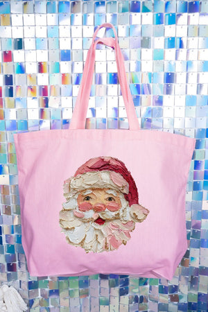 The Painted Santa Canvas Jumbo Tote - Wholesale Accessory Market