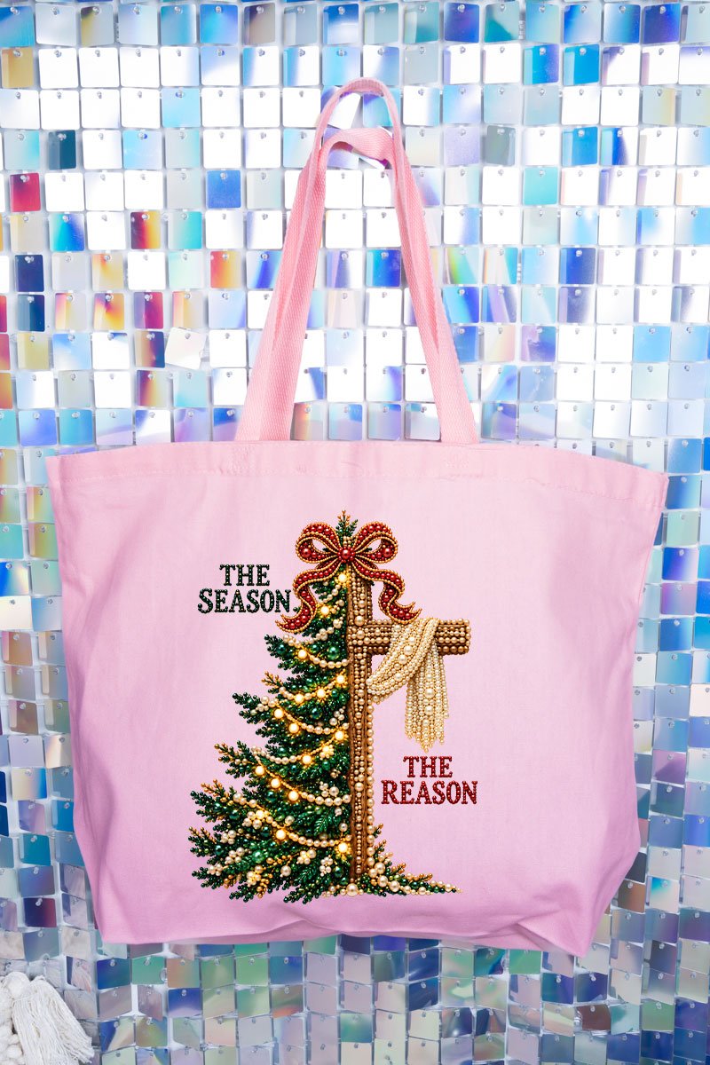 The Season The Reason Canvas Jumbo Tote - Wholesale Accessory Market