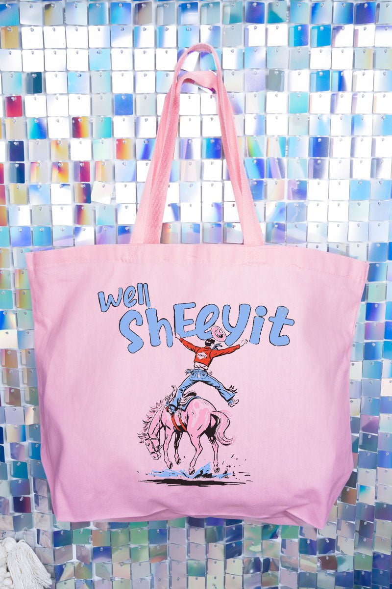 Well Sheeyit Cowboy Canvas Jumbo Tote - Wholesale Accessory Market