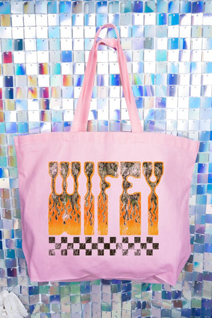 Wildfire Wifey Canvas Jumbo Tote - Wholesale Accessory Market
