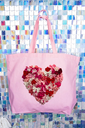 Wrapped With Love Canvas Jumbo Tote - Wholesale Accessory Market