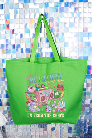 1900's Tech Throwback Canvas Jumbo Tote - Wholesale Accessory Market