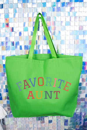 Always The Favorite Aunt Canvas Jumbo Tote - Wholesale Accessory Market