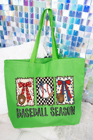 Baseball Season Ribbon Canvas Jumbo Tote - Wholesale Accessory Market