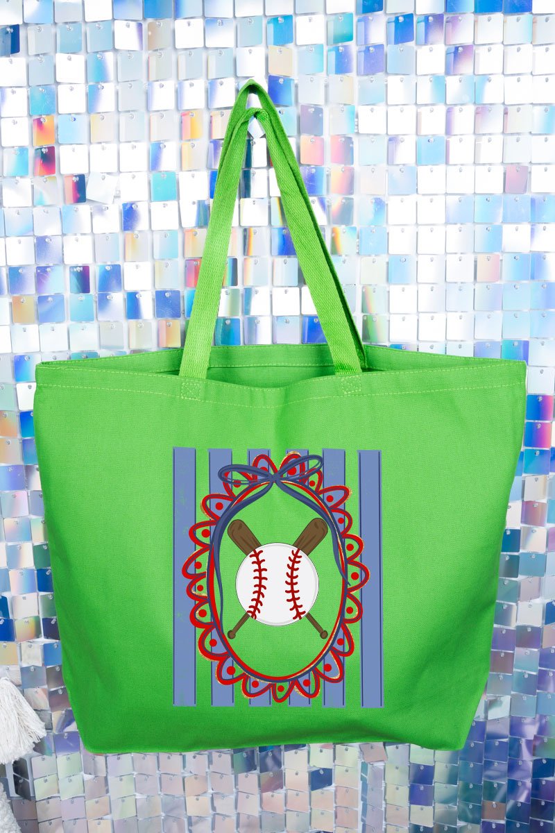 Baseball Stripes Canvas Jumbo Tote - Wholesale Accessory Market