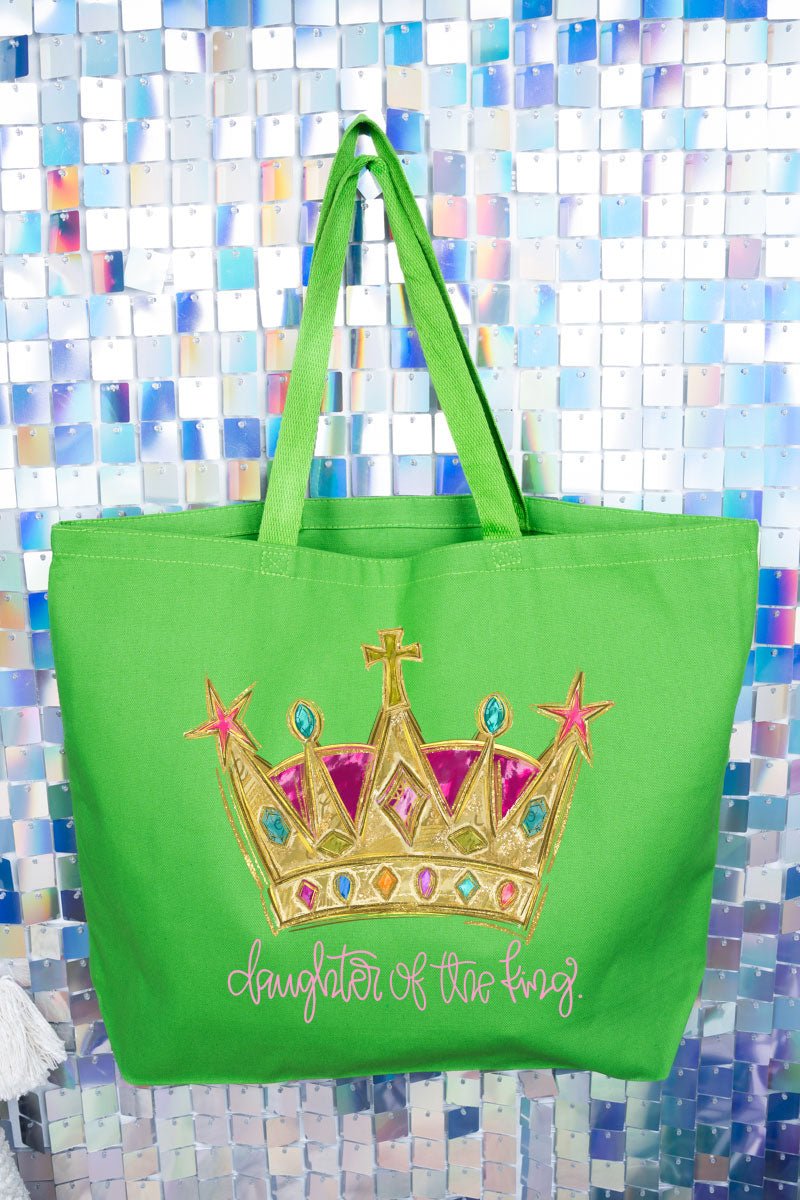 Bejeweled Daughter Of The King Canvas Jumbo Tote - Wholesale Accessory Market