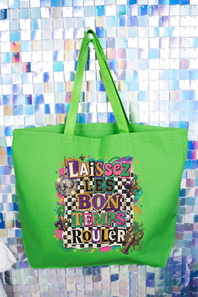 Bold Laissez Les Bon Temps Rouler Canvas Jumbo Tote - Wholesale Accessory Market