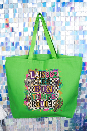 Bold Laissez Les Bon Temps Rouler Canvas Jumbo Tote - Wholesale Accessory Market