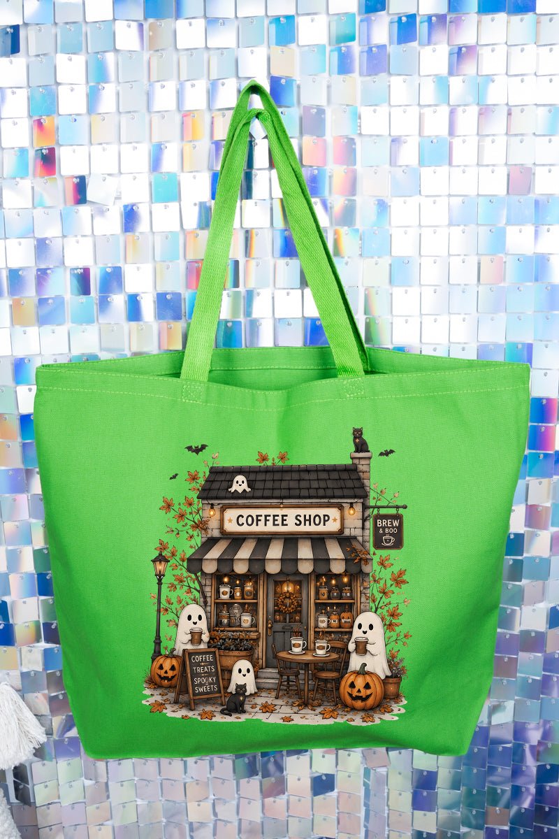 Brew & Boo Coffee Shop Canvas Jumbo Tote - Wholesale Accessory Market