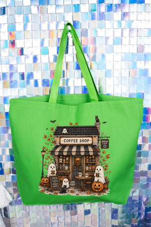 Brew & Boo Coffee Shop Canvas Jumbo Tote - Wholesale Accessory Market
