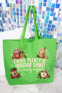 Caffeinated Holiday Spirit Canvas Jumbo Tote - Wholesale Accessory Market