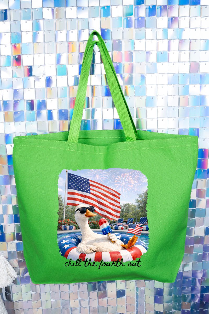 Chill The Fourth Out Canvas Jumbo Tote - Wholesale Accessory Market