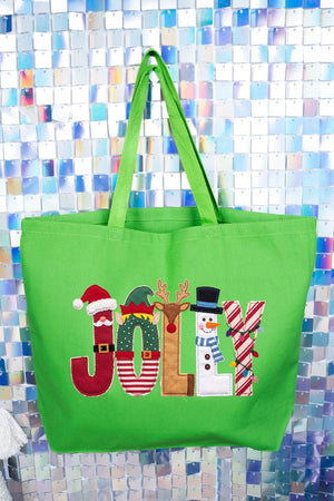 Christmas Characters Jolly Canvas Jumbo Tote - Wholesale Accessory Market