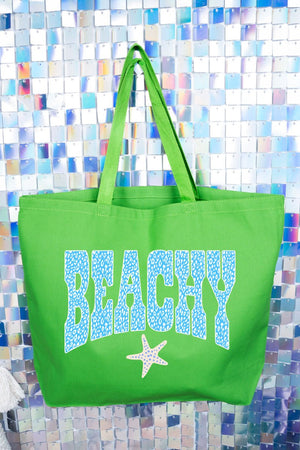 Coastal Beachy Leopard Canvas Jumbo Tote - Wholesale Accessory Market