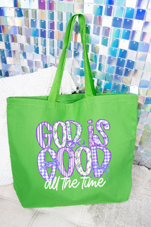 Coquette God Is Good Canvas Jumbo Tote - Wholesale Accessory Market
