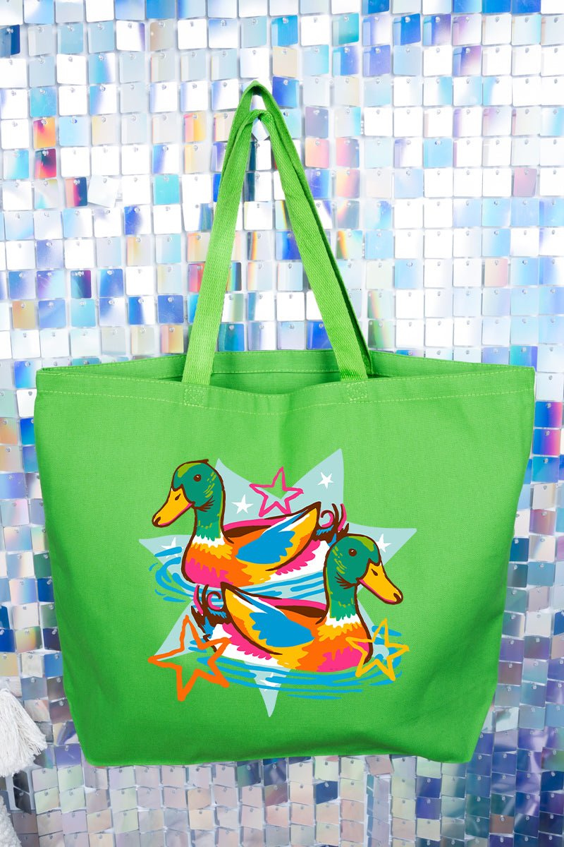Duck, Duck, Dazzle Canvas Jumbo Tote - Wholesale Accessory Market