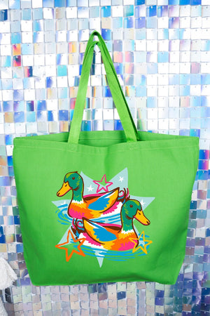 Duck, Duck, Dazzle Canvas Jumbo Tote - Wholesale Accessory Market