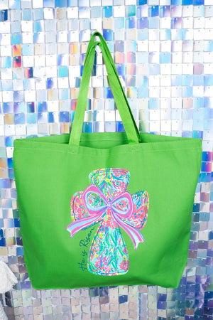 Faith & Frills Canvas Jumbo Tote - Wholesale Accessory Market