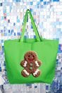 Faux Yarn Gingerbread Kisses Canvas Jumbo Tote - Wholesale Accessory Market