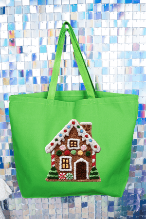 Faux Yarn Merry Manor Canvas Jumbo Tote - Wholesale Accessory Market