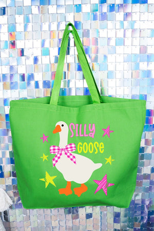 Just A Silly Goose Canvas Jumbo Tote - Wholesale Accessory Market