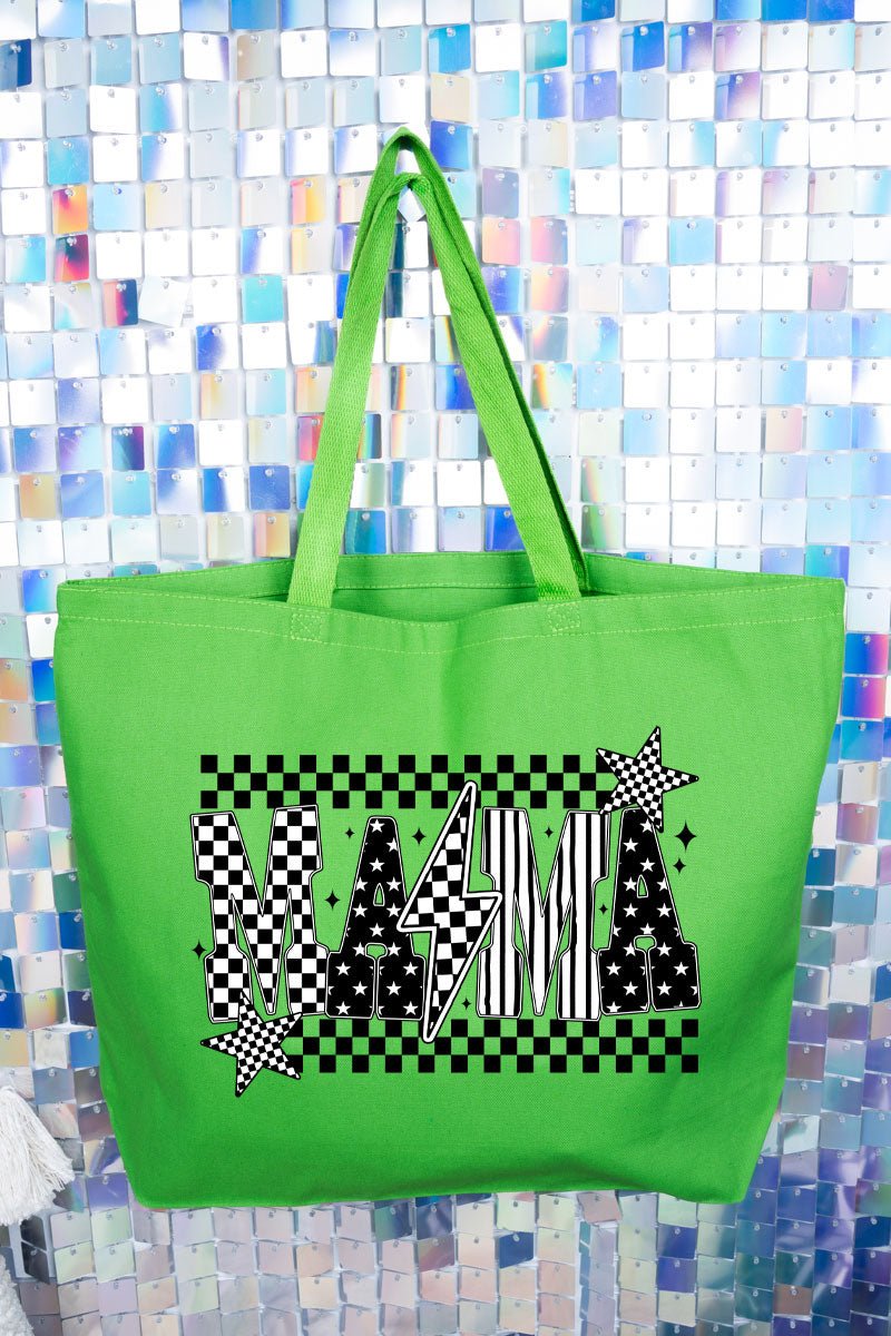 Mama Check It Out Canvas Jumbo Tote - Wholesale Accessory Market