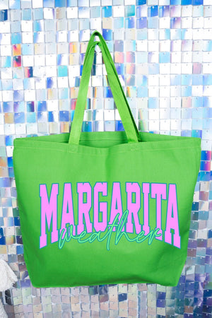 Margarita Weather Color Block Canvas Jumbo Tote - Wholesale Accessory Market
