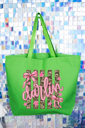 Pink Southern Darlin Canvas Jumbo Tote - Wholesale Accessory Market