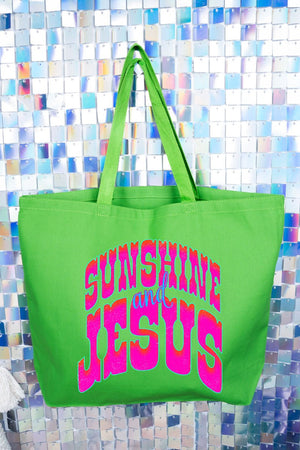 Radiant Sunshine And Jesus Canvas Jumbo Tote - Wholesale Accessory Market