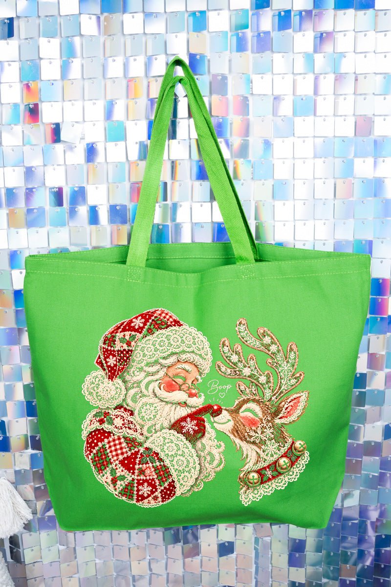Santa's Christmas Boop Canvas Jumbo Tote - Wholesale Accessory Market