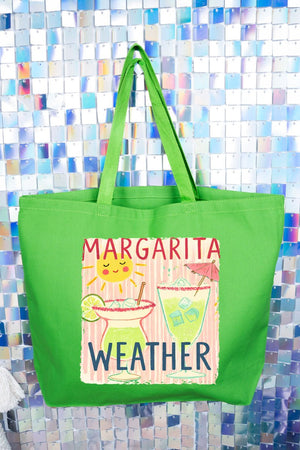 Sip The Sunshine Margarita Weather Canvas Jumbo Tote - Wholesale Accessory Market