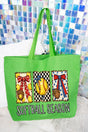 Softball Season Ribbon Canvas Jumbo Tote - Wholesale Accessory Market