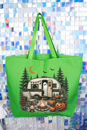 Spooky Campfire Night Canvas Jumbo Tote - Wholesale Accessory Market