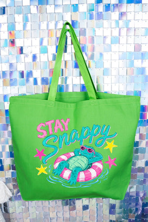 Stay Snappy Canvas Jumbo Tote - Wholesale Accessory Market
