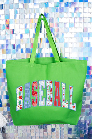 Stitched In Tradition Baseball Canvas Jumbo Tote - Wholesale Accessory Market
