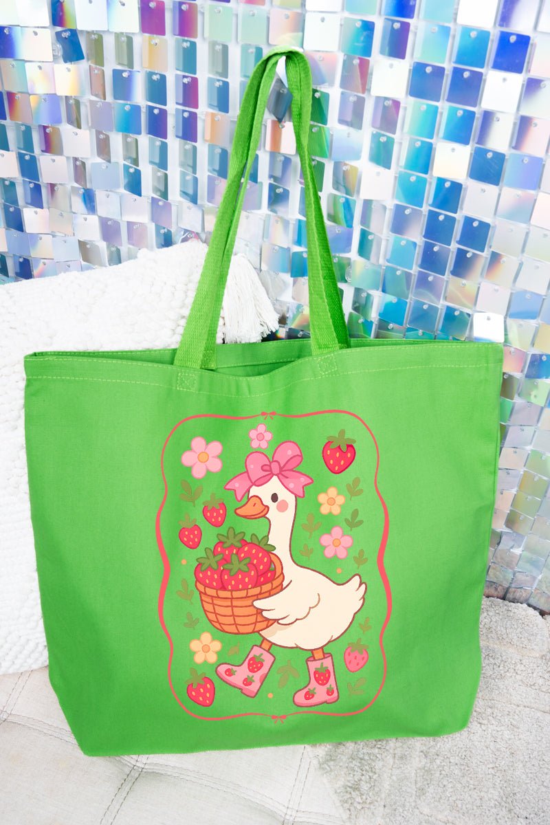 Strawberry Goose Canvas Jumbo Tote - Wholesale Accessory Market