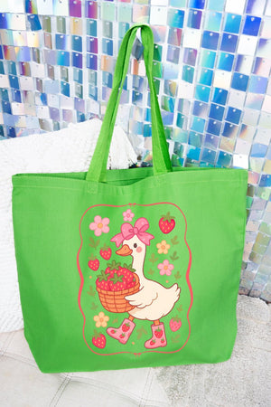 Strawberry Goose Canvas Jumbo Tote - Wholesale Accessory Market