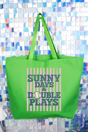 Sunny Days & Double Plays Canvas Jumbo Tote - Wholesale Accessory Market