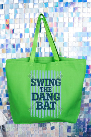 Swing The Dang Bat Canvas Jumbo Tote - Wholesale Accessory Market