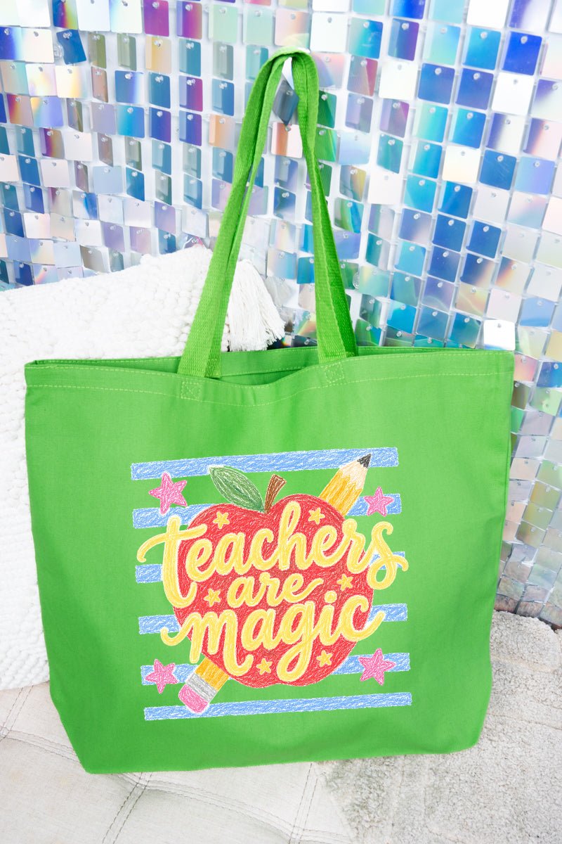 Teachers Are Magic Sketch Canvas Jumbo Tote - Wholesale Accessory Market