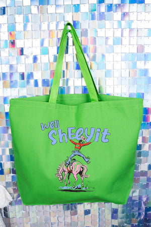Well Sheeyit Cowboy Canvas Jumbo Tote - Wholesale Accessory Market