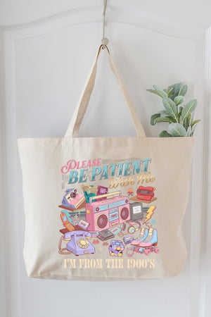 1900's Tech Throwback Canvas Jumbo Tote - Wholesale Accessory Market