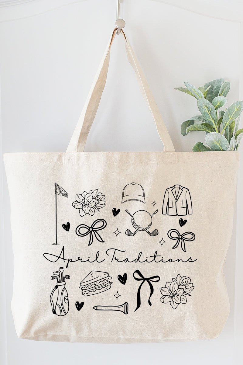 April Traditions Canvas Jumbo Tote - Wholesale Accessory Market