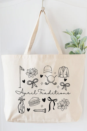 April Traditions Canvas Jumbo Tote - Wholesale Accessory Market