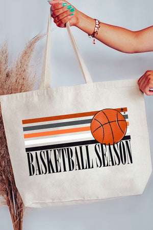 Basketball Season Canvas Jumbo Tote - Wholesale Accessory Market
