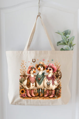 Boots & Beaks Canvas Jumbo Tote - Wholesale Accessory Market