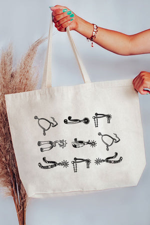 Boot Spurs Canvas Jumbo Tote - Wholesale Accessory Market