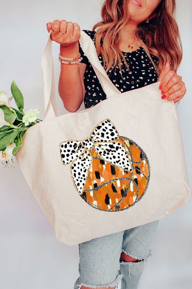 Brushed Basketball Canvas Jumbo Tote - Wholesale Accessory Market