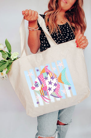 Candy Coast Angelfish Canvas Jumbo Tote - Wholesale Accessory Market