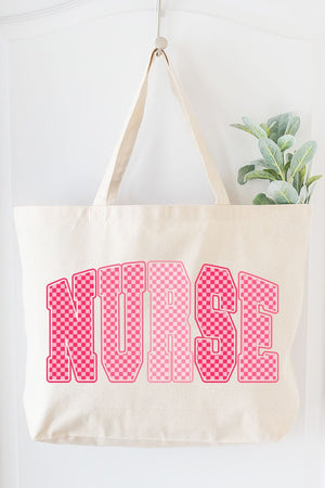 Checkered Care Canvas Jumbo Tote - Wholesale Accessory Market